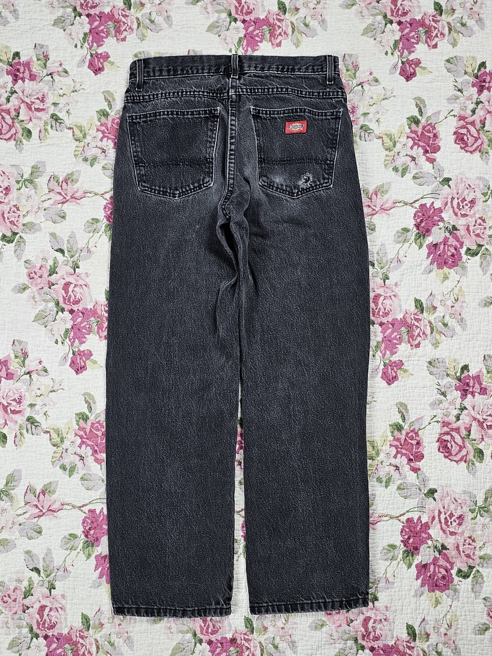 Dickies Men’s Black Dark Wash Denim Straight Leg 5-Pocket Jeans 30×29